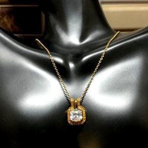 Avon (NVC) Gold-Tone, Faux Diamond & CZ Pendant Necklace